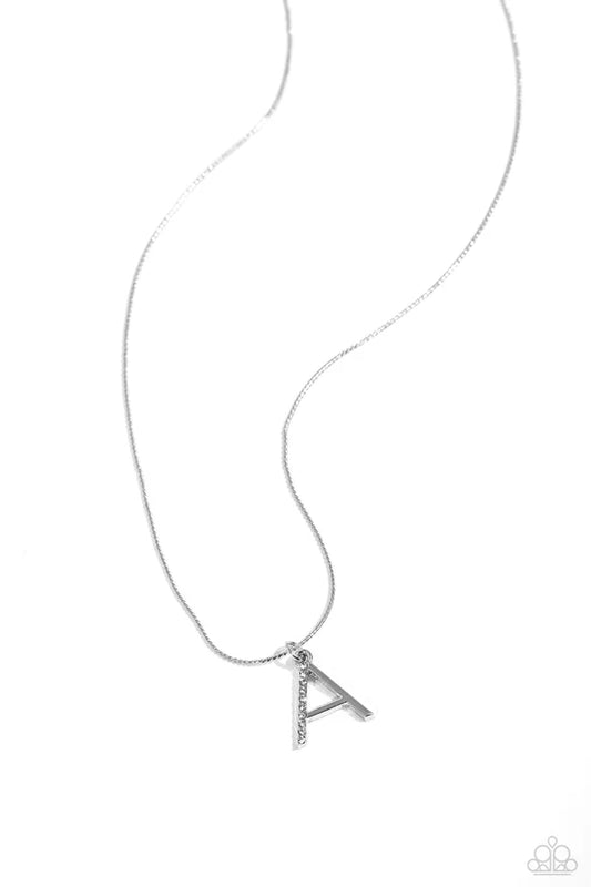A - Letter of the Law Paparazzi Accessories Necklaces with Earrings Silver