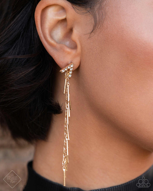 Linear Landmark Paparazzi Accessories Earrings Gold