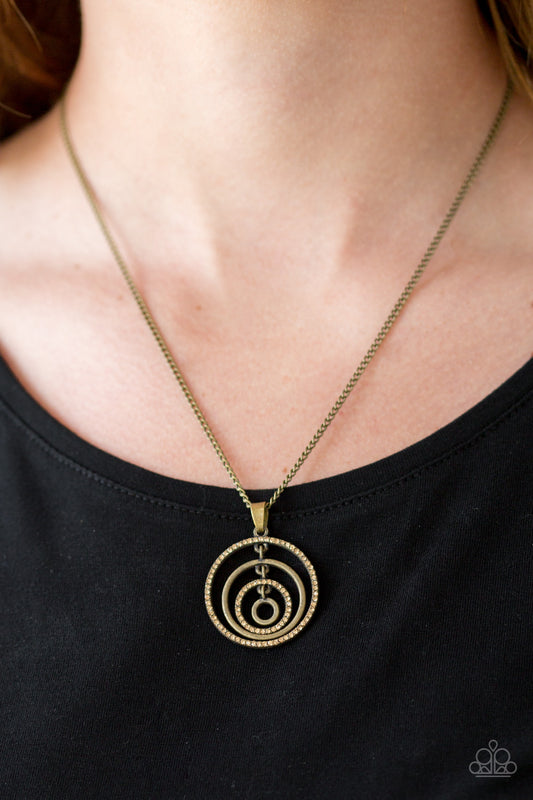 Upper East Side Paparazzi Accessories Necklace with Earring - Brass