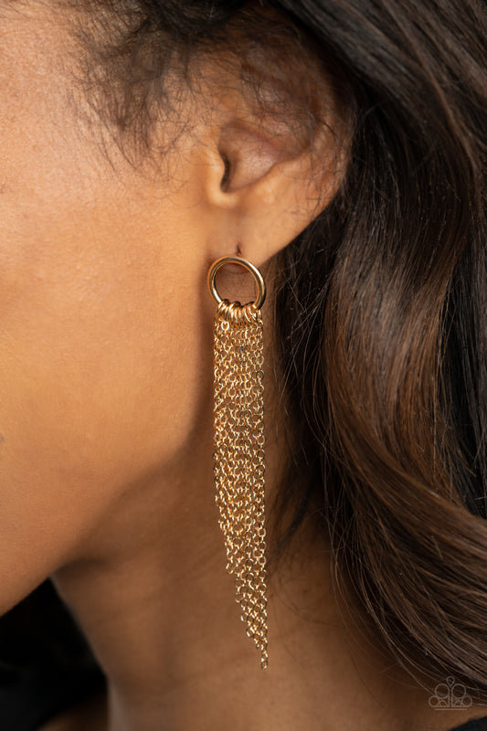 Divinely Dipping Paparazzi Accessories Earrings - Gold