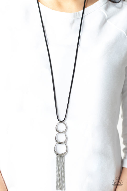 Industrial Conquest Paparazzi Accessories Necklace with Earrings Black