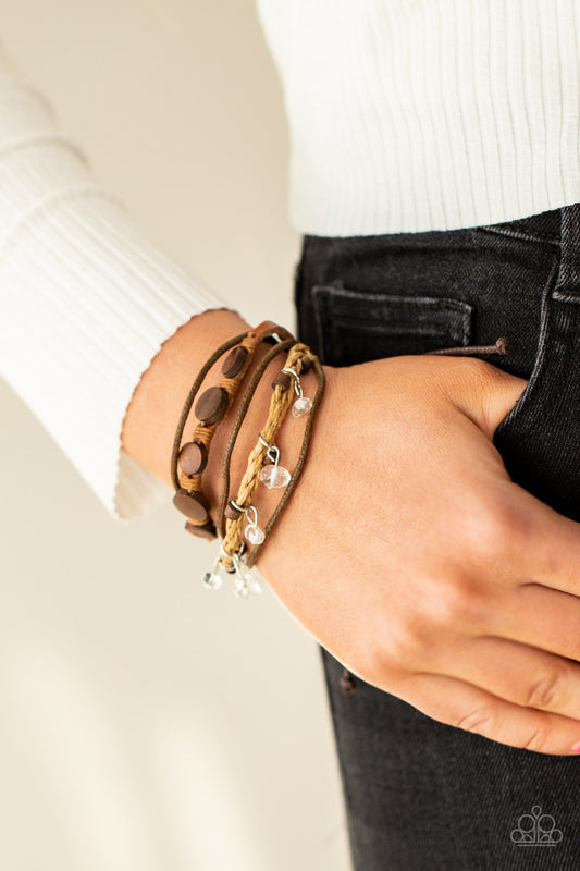 Run The Rapids Paparazzi Accessories Bracelet Brown