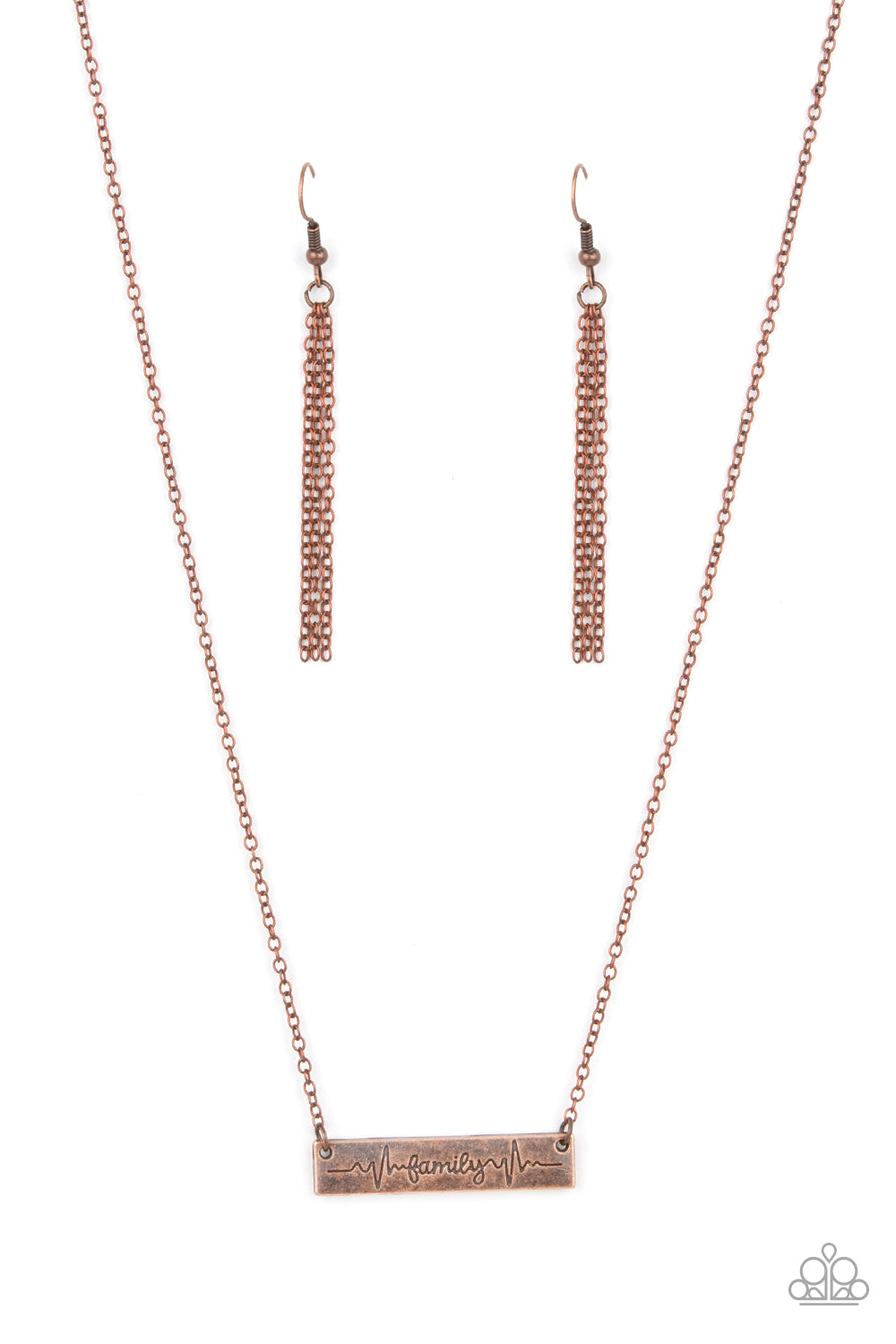 Living The Mom Life Paparazzi Accessories Necklace with Earrings - Copper