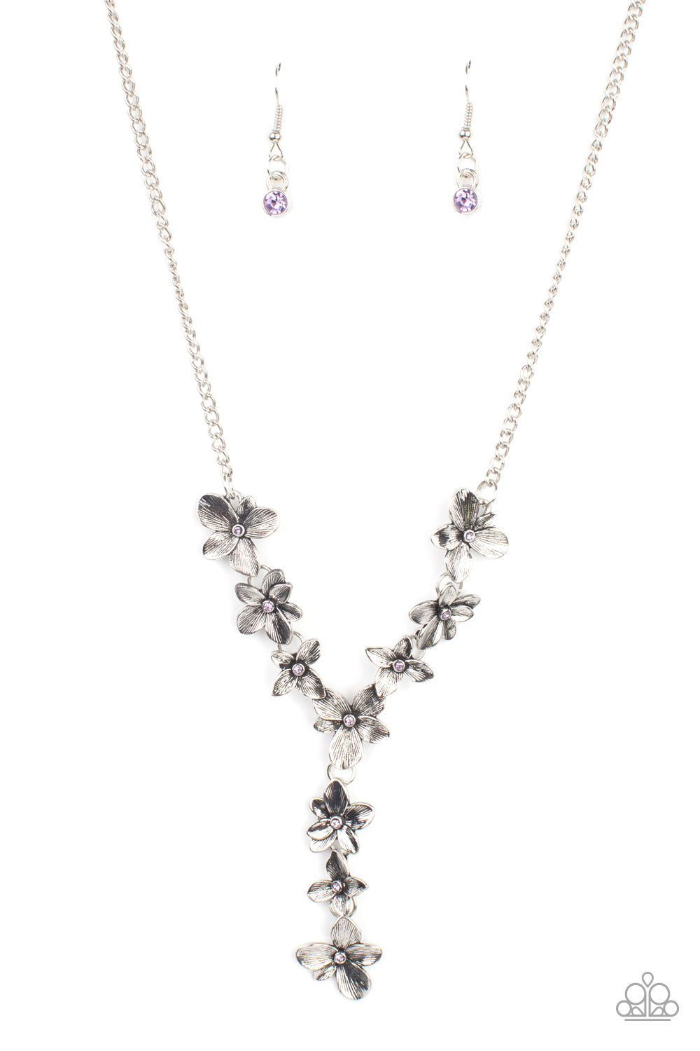 Fairytale Meadow Paparazzi Accessories Necklace with Earrings - Purple