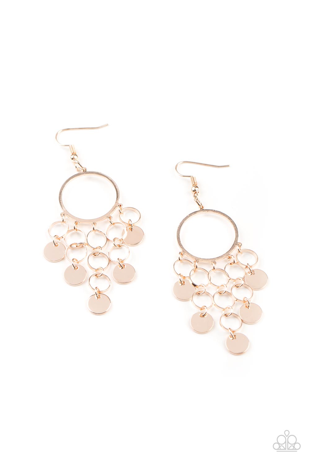 Cyber Chime Paparazzi Accessories Earrings -Rose Gold