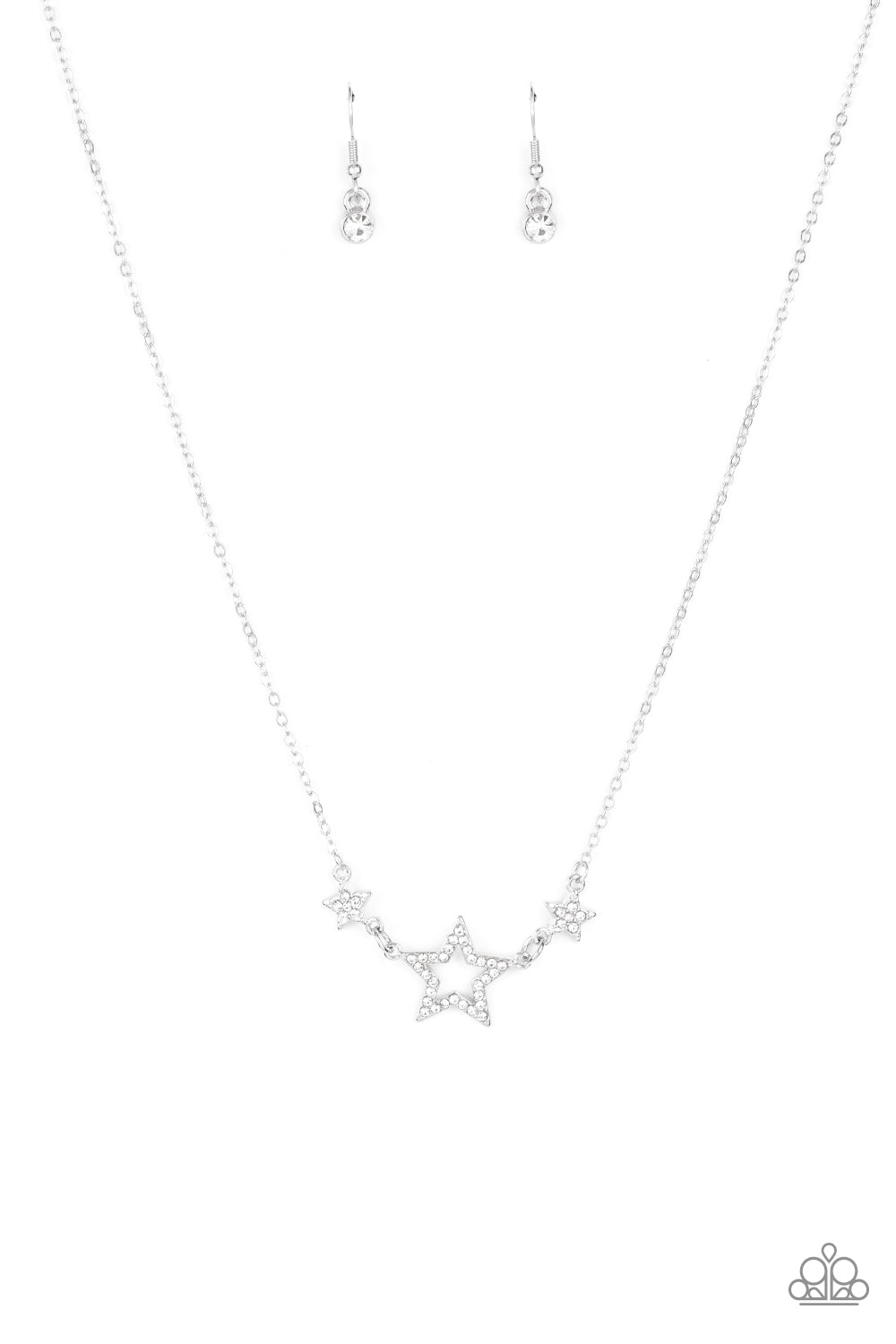 United We Sparkle Paparazzi Accessories Necklace with Earrings  - White