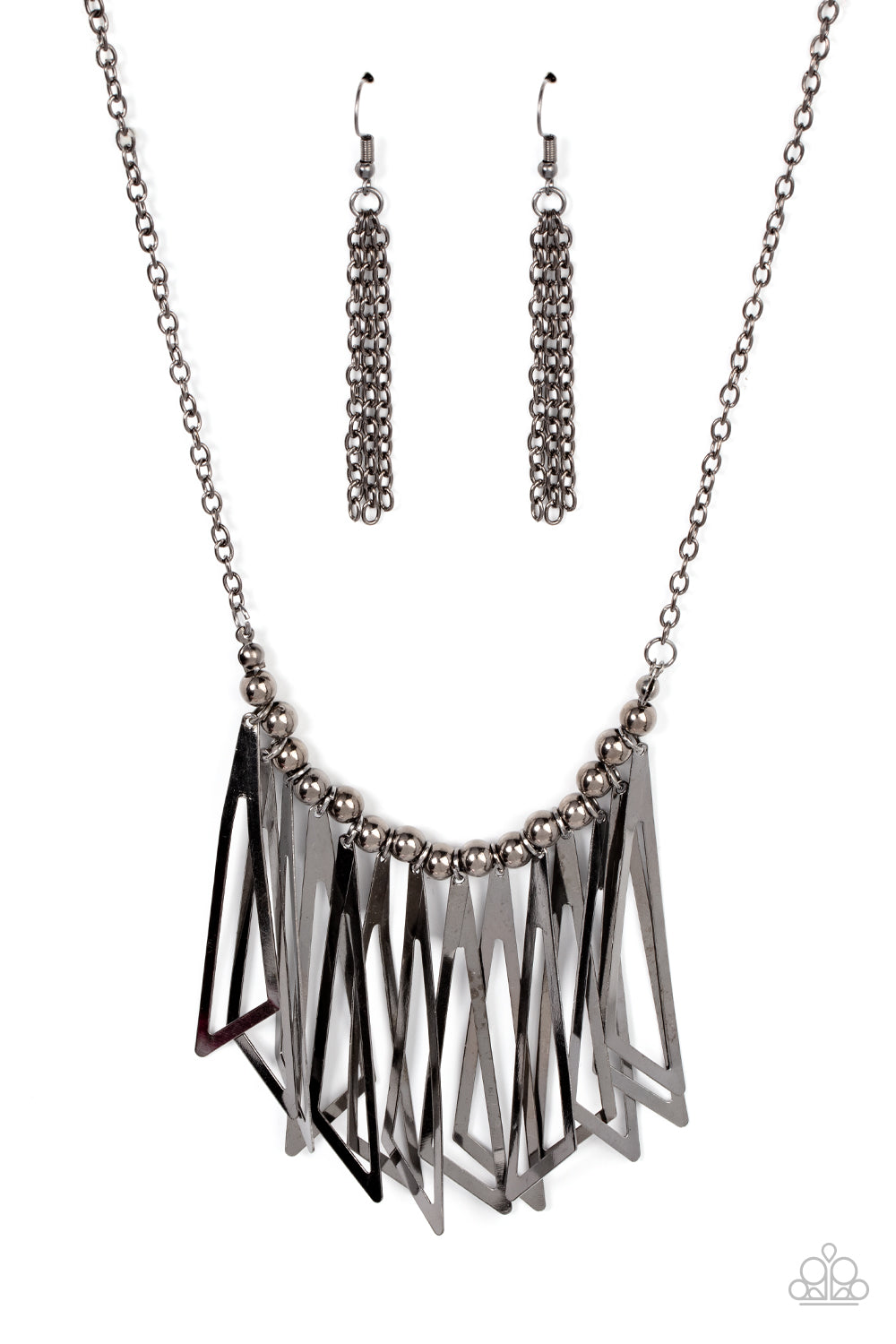 Industrial Jungle Paparazzi Accessories Necklace with Earrings Black