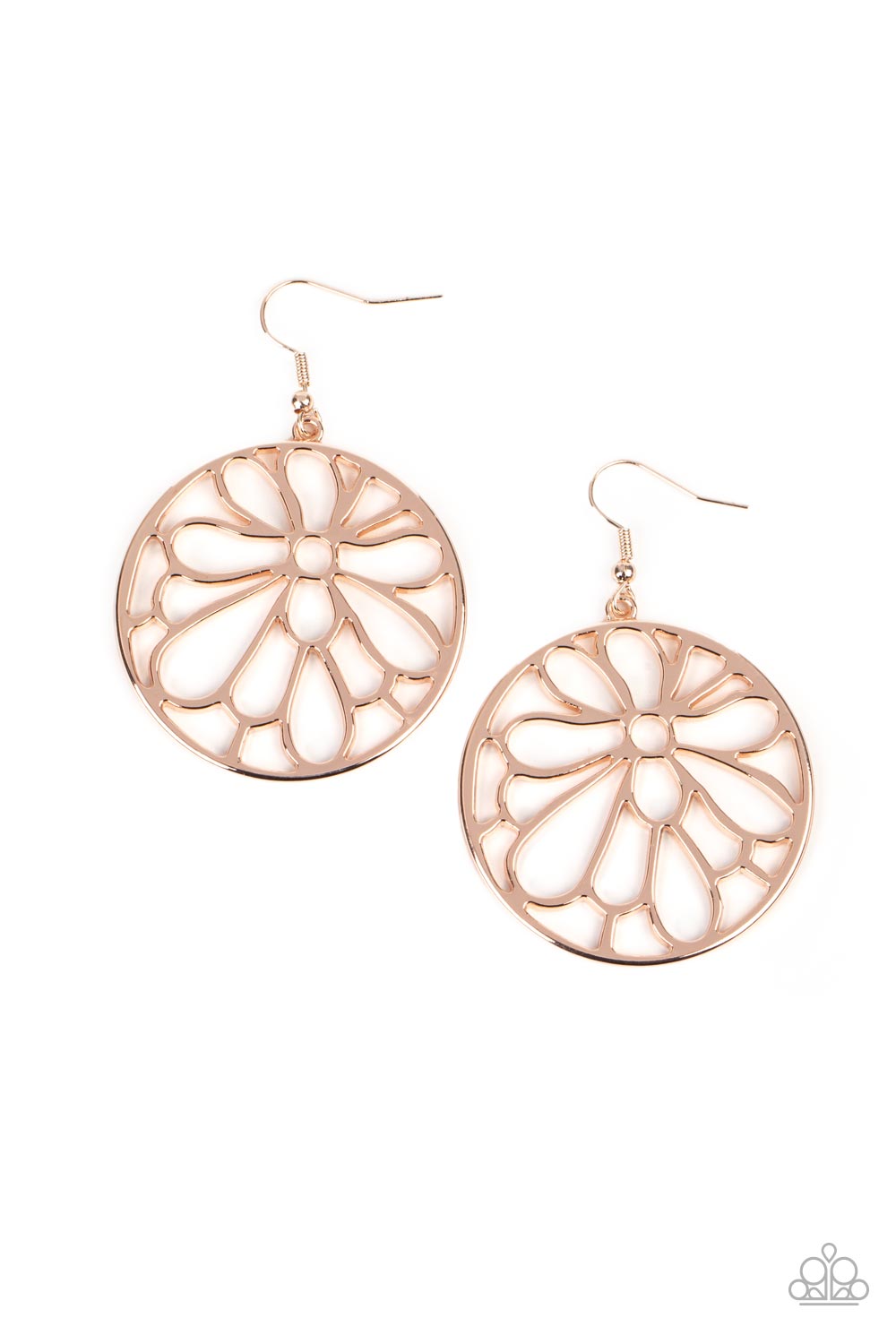 Glowing Glades Paparazzi Accessories Earrings Rose Gold