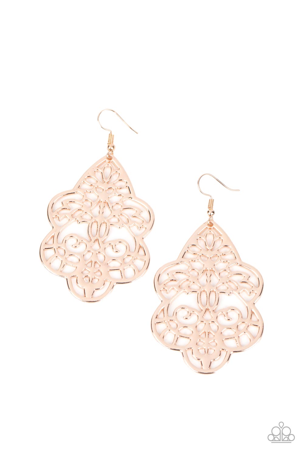 Festive Foliage Paparazzi Accessories Earrings Rose Gold