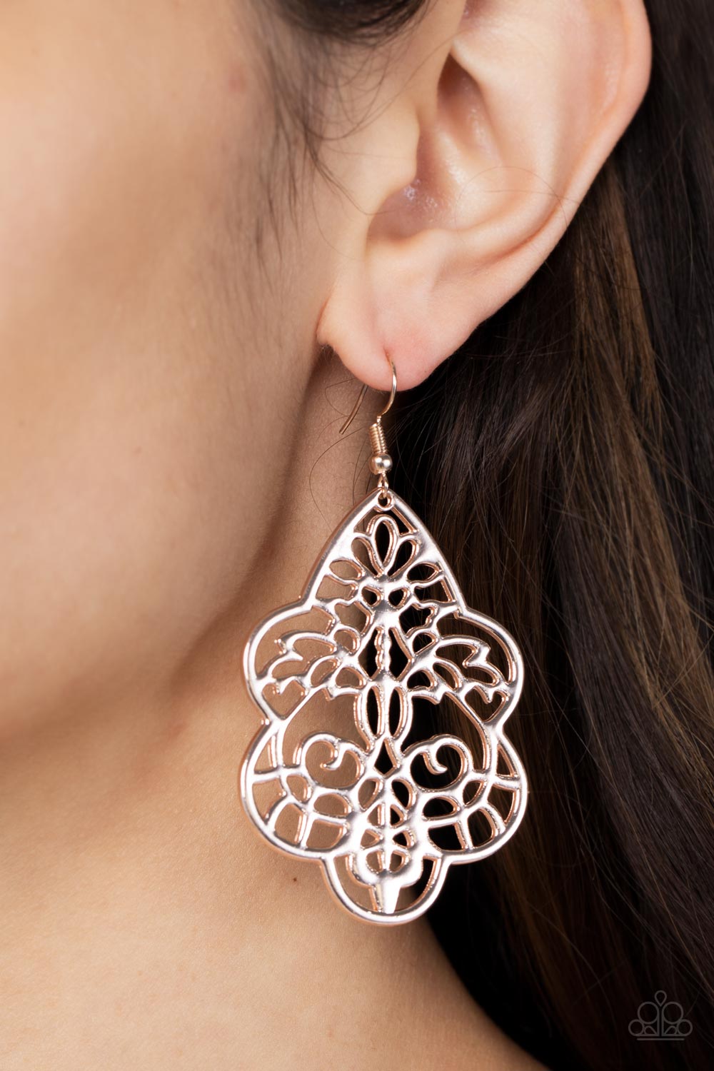 Festive Foliage Paparazzi Accessories Earrings Rose Gold