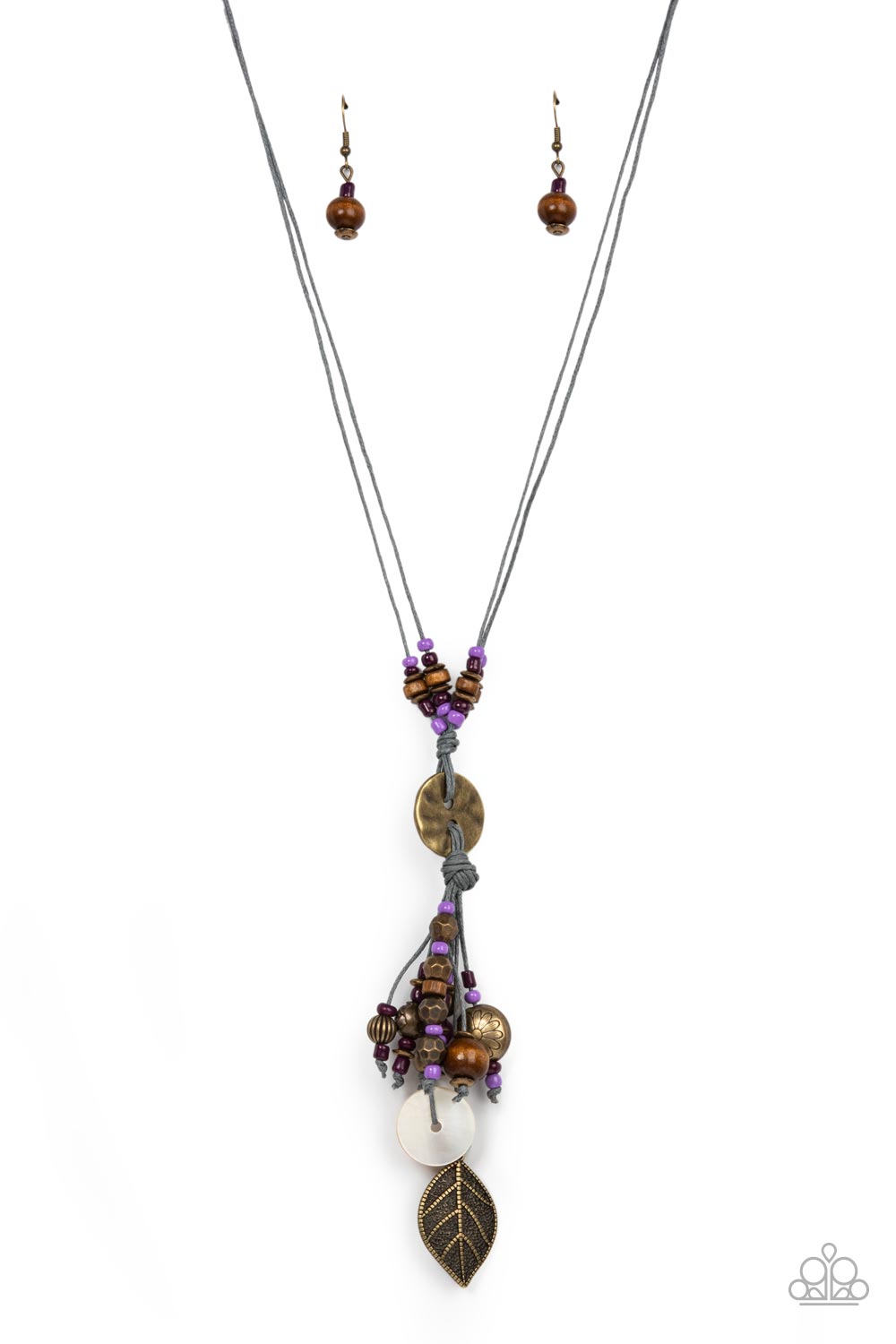 Knotted Keepsake Paparazzi Accessories Necklace with Earrings  - Purple
