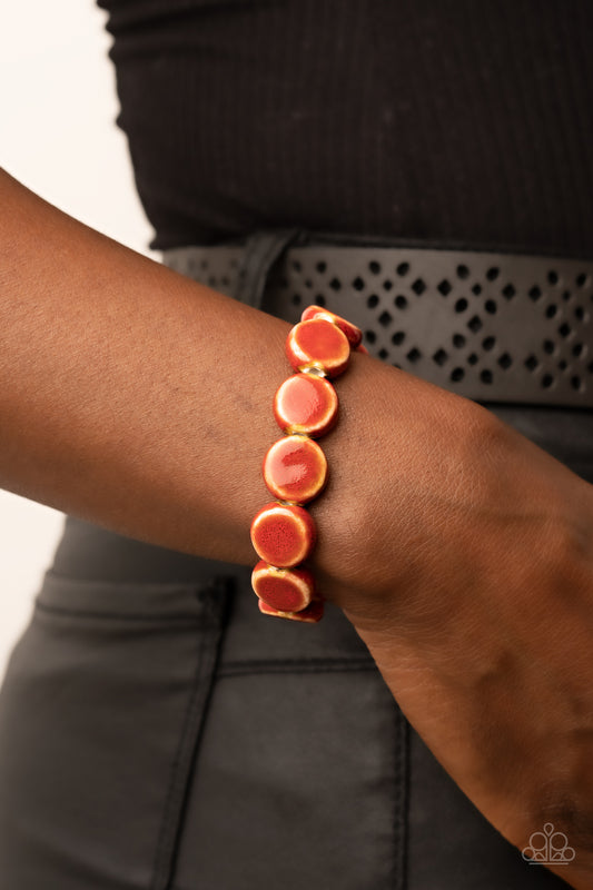 Earthy Entrada Paparazzi Accessories Bracelet Red