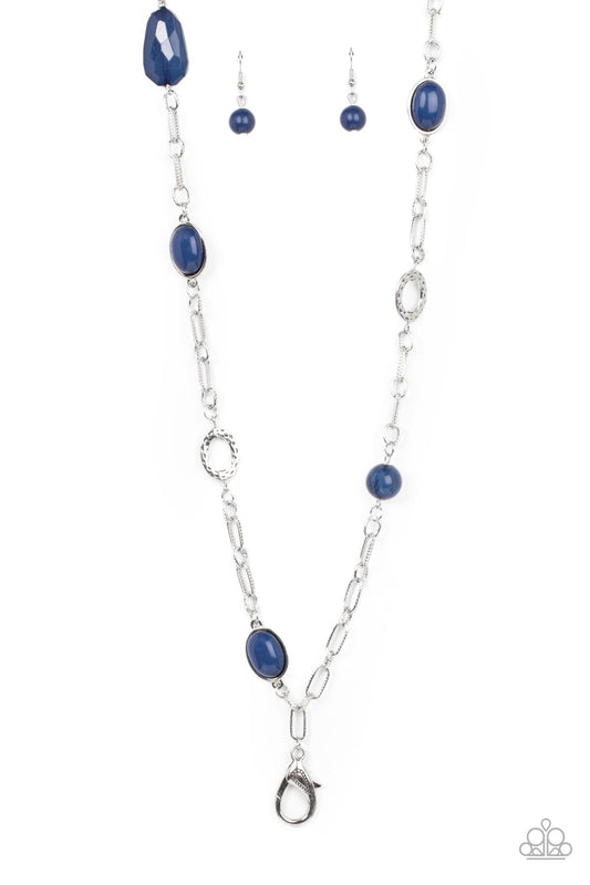 Barcelona Bash Paparazzi Accessories Lanyard with Earrings Blue