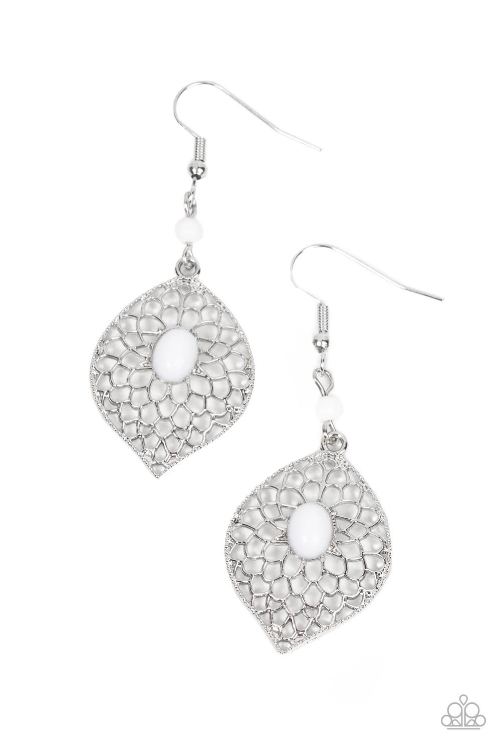 Perky Perennial Paparazzi Accessories Earrings White