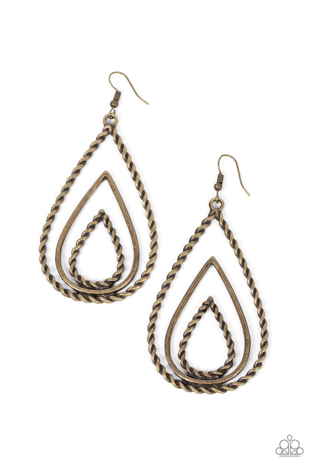 Tastefully Twisty Paparazzi Accessories Earrings Brass