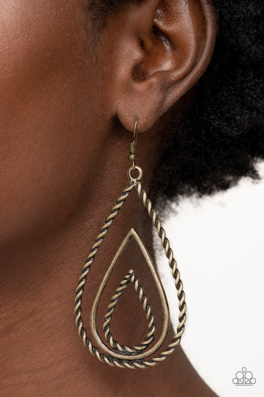 Tastefully Twisty Paparazzi Accessories Earrings Brass