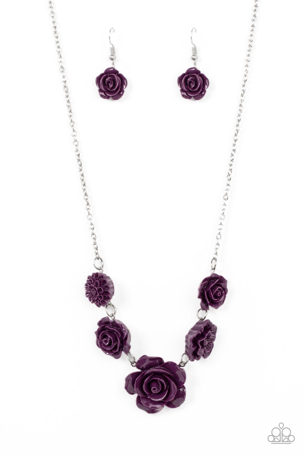 PRIMROSE and Pretty Paparazzi Accessories Necklace with Earrings Purple