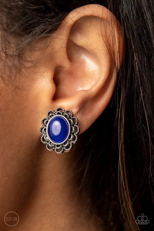 Garden Gazebo Paparazzi Accessories Clip On Earrings - Blue