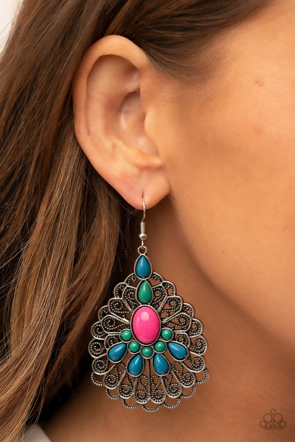 Peacock Prance Paparazzi Accessories Earrings Multi