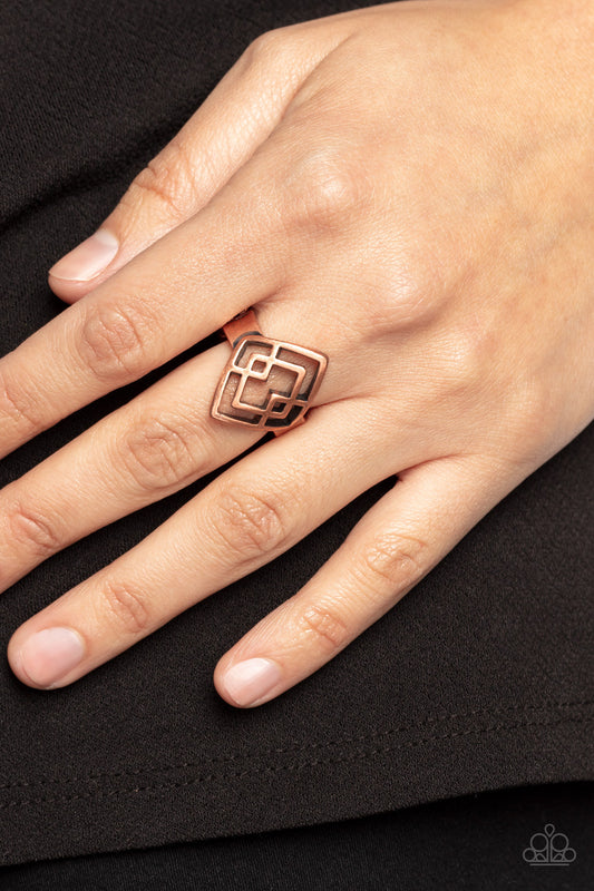 Diamond Duo Paparazzi Accessories Rings - Copper