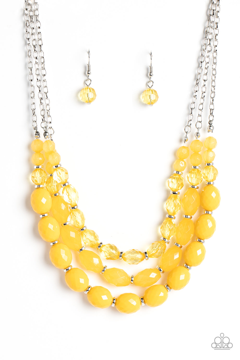 Tropical Hideaway Paparazzi Accessories Necklace with Earrings Yellow