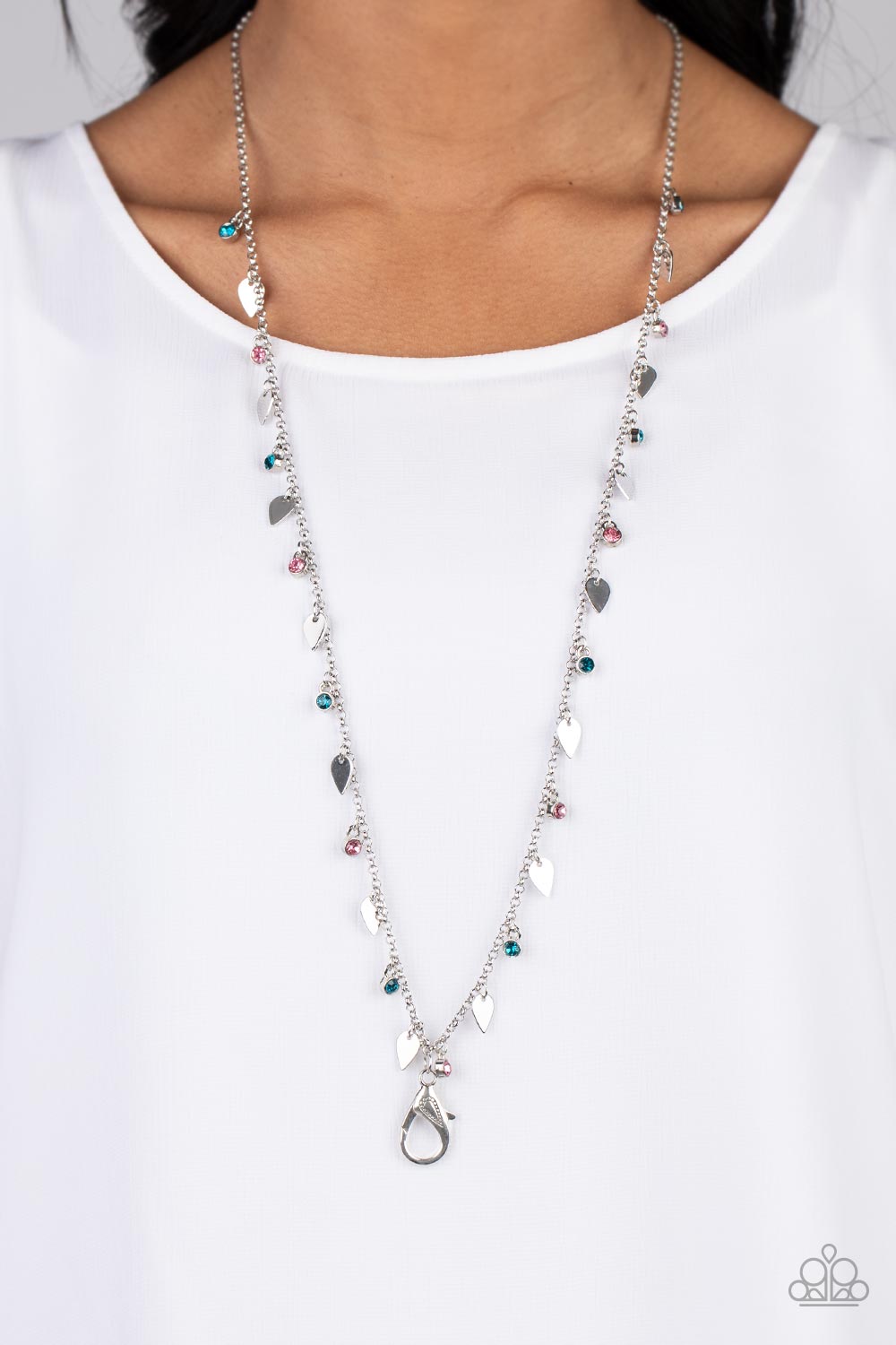 Sharp-Edged Shimmer Paparazzi Accessories Lanyard with Earrings Multi