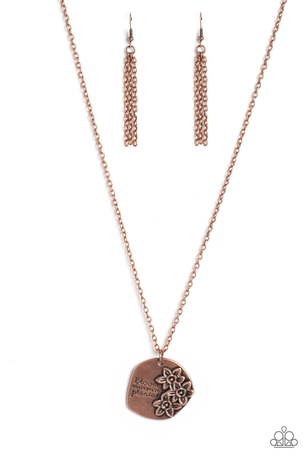Planted Possibilities Paparazzi Accessories Necklace with Earrings Copper