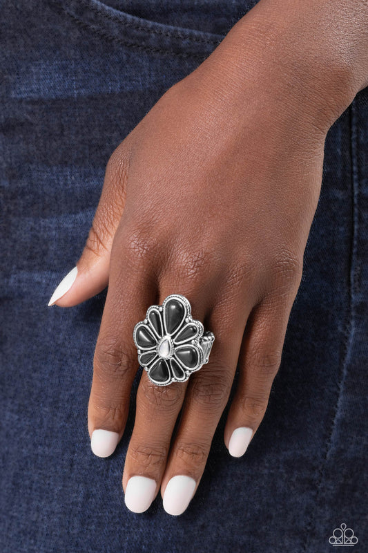 Floral Folklore Paparazzi Accessories Ring Black