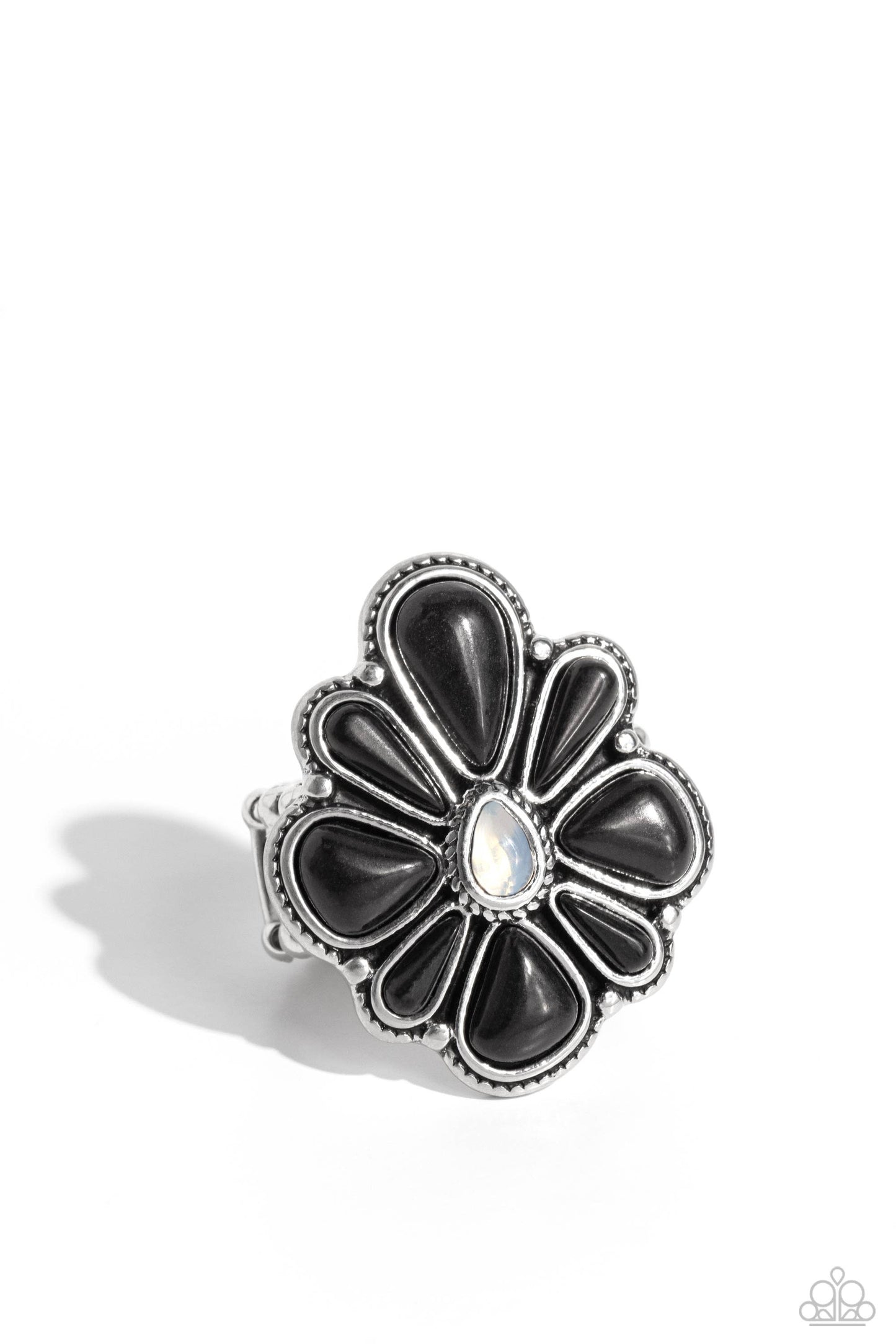 Floral Folklore Paparazzi Accessories Ring Black