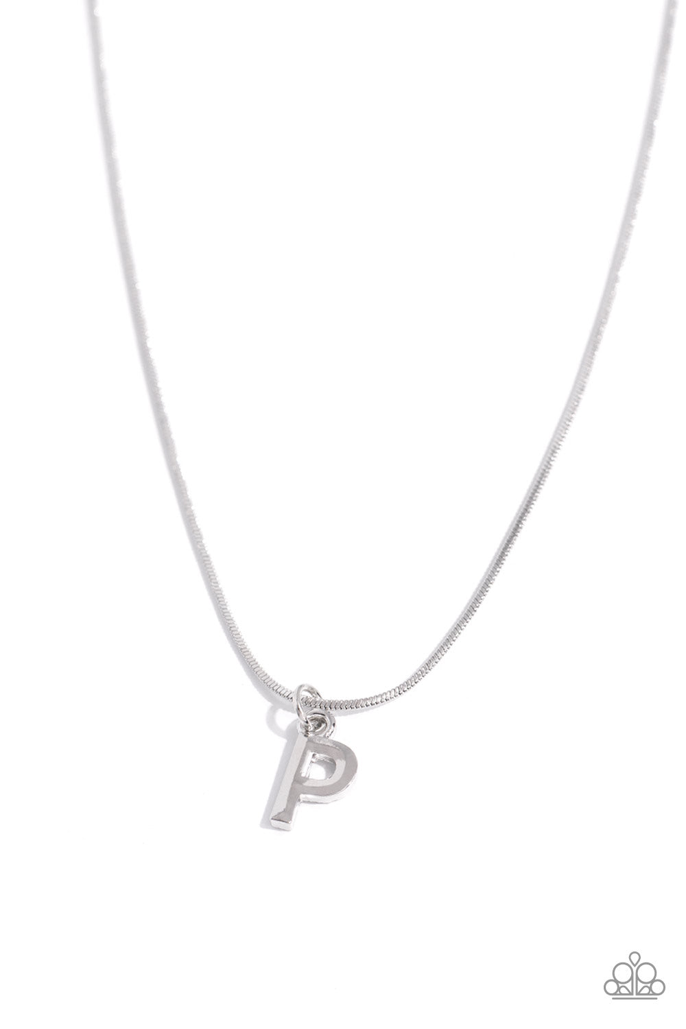 Seize the Initial Paparazzi Accessories Necklaces with Earrings - Silver - P