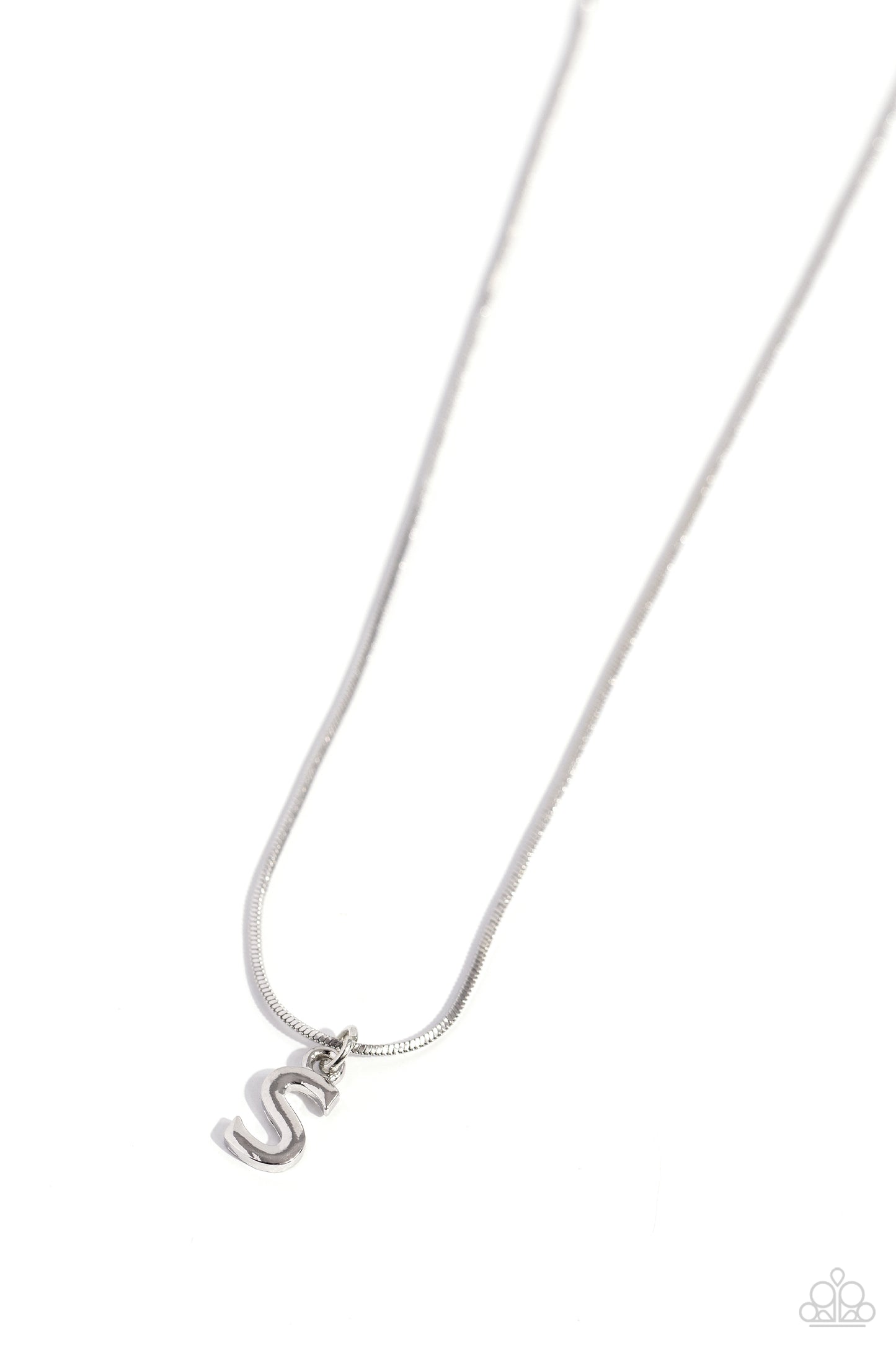 Seize the Initial Paparazzi Accessories Necklaces with Earrings Silver - S