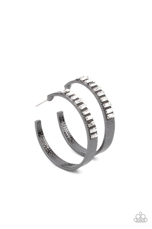 More to Love Gunmetal Paparazzi Accessories Hoop Earrings