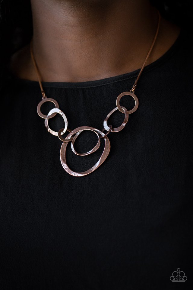 Progressively Vogue Paparazzi Accessories Necklace with Earrings Copper