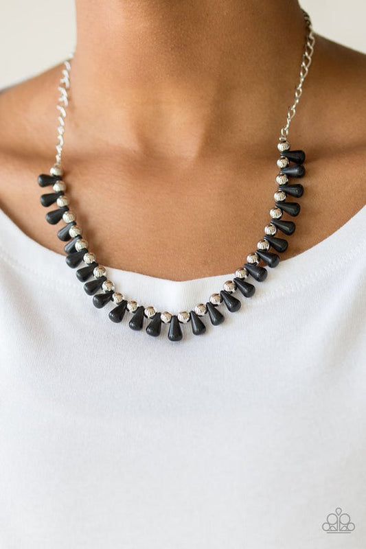 Extinct Species Paparazzi Accessories Necklace with Earrings Black