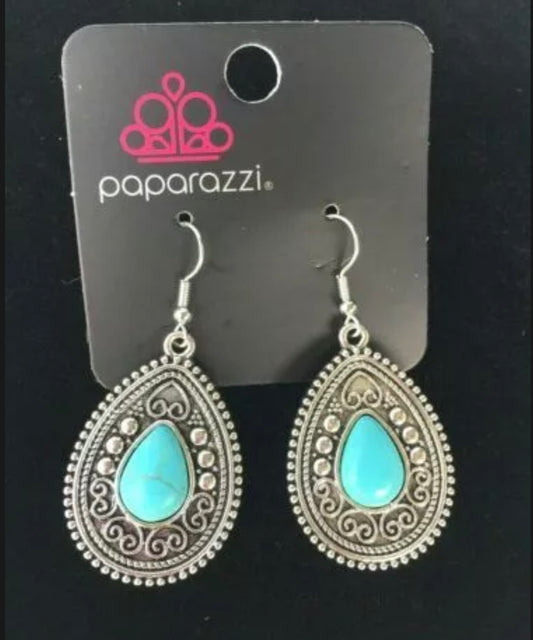 Desert Nirvana Paparazzi Accessories Earrings Blue