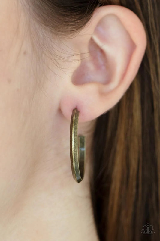 On the Brink Paparazzi Accessories Hoop Earrings Brass