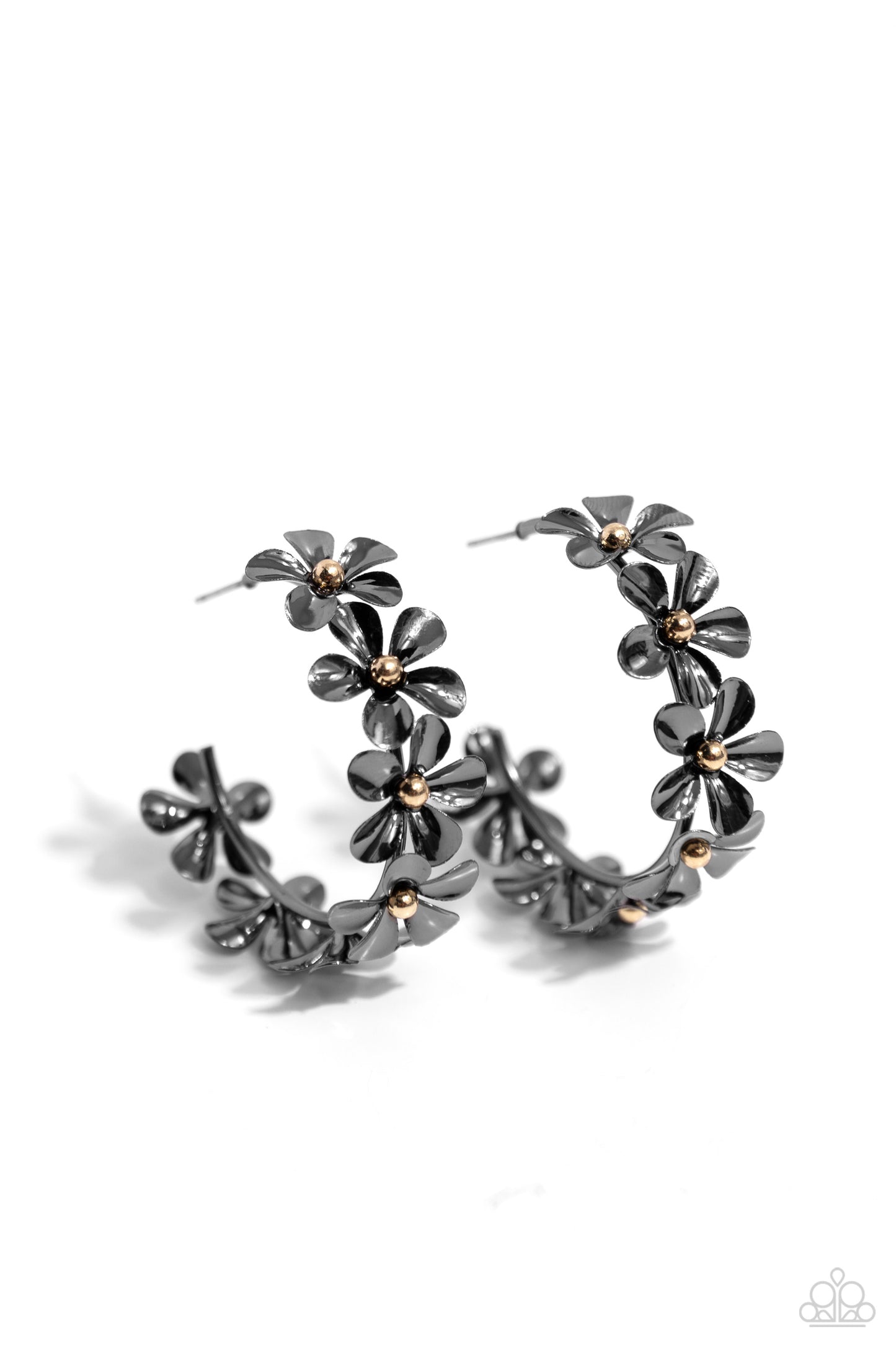 Floral Flamenco Paparazzi Accessories Earrings Black