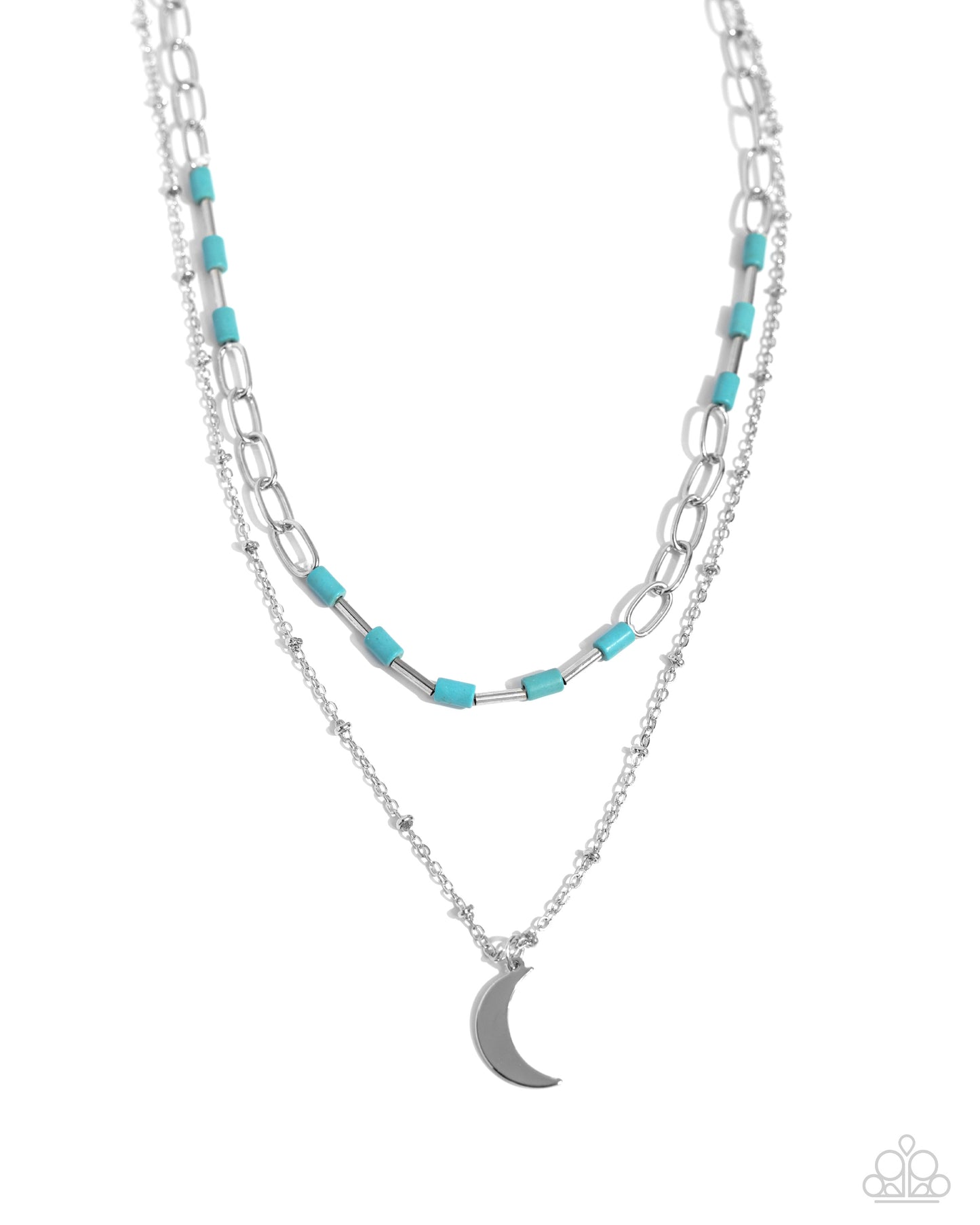 Lunar Lucidity Paparazzi Accessories Necklace with Earrings - Blue