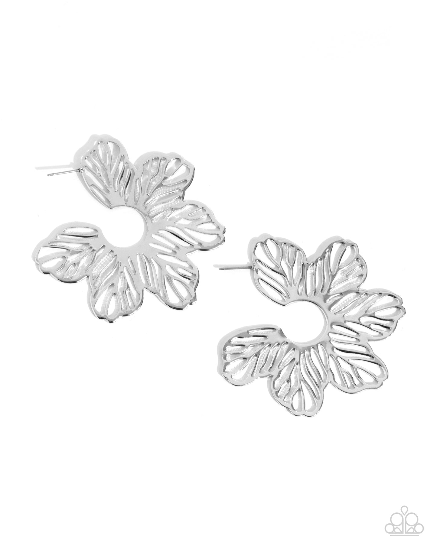 Floral Fame Paparazzi Accessories Earrings Silver