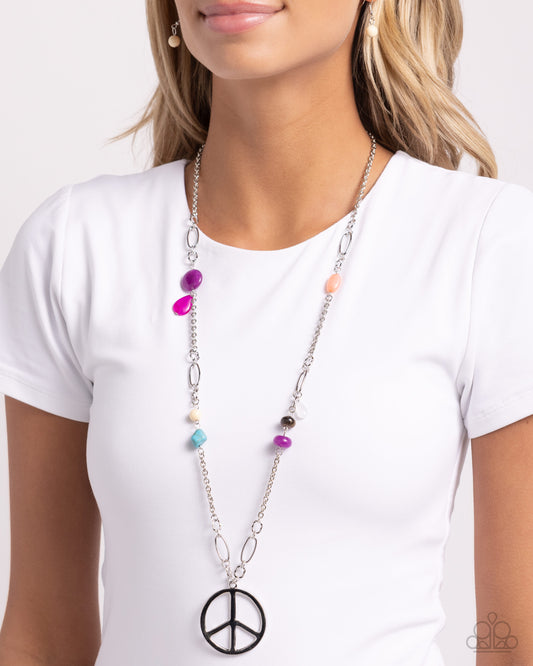 Peaceful Playtime Paparazzi Accessories Necklace with Earrings Purple