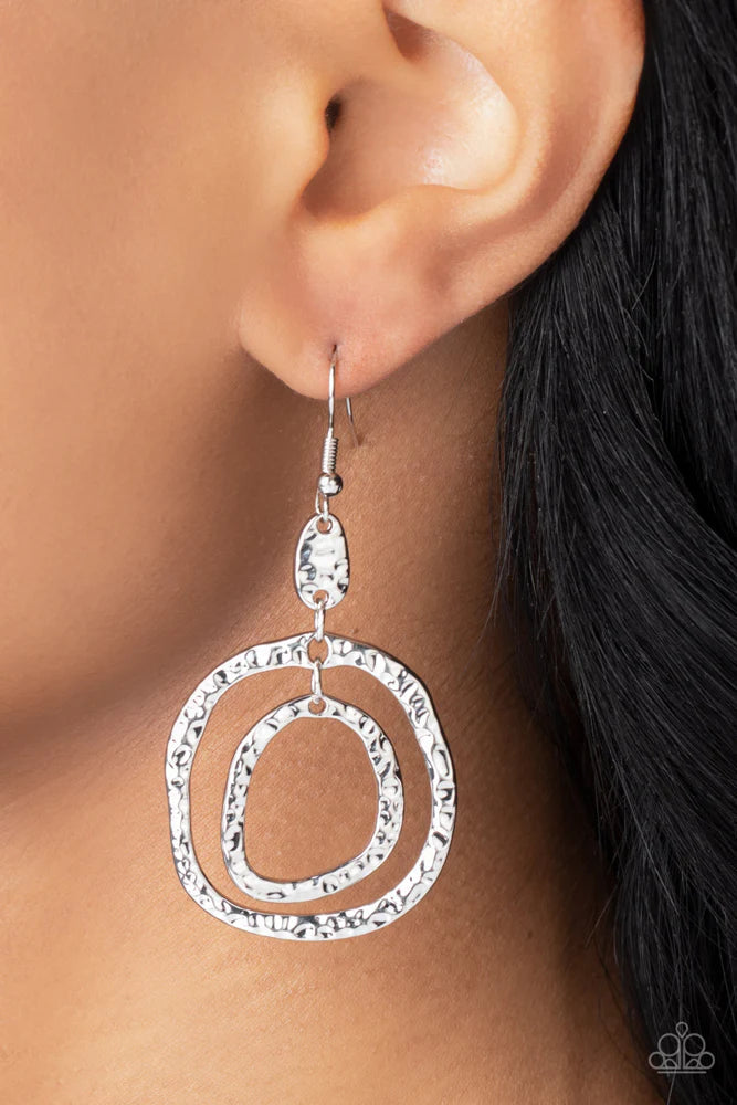 Scalding Haute Paparazzi Accessories Earrings Silver