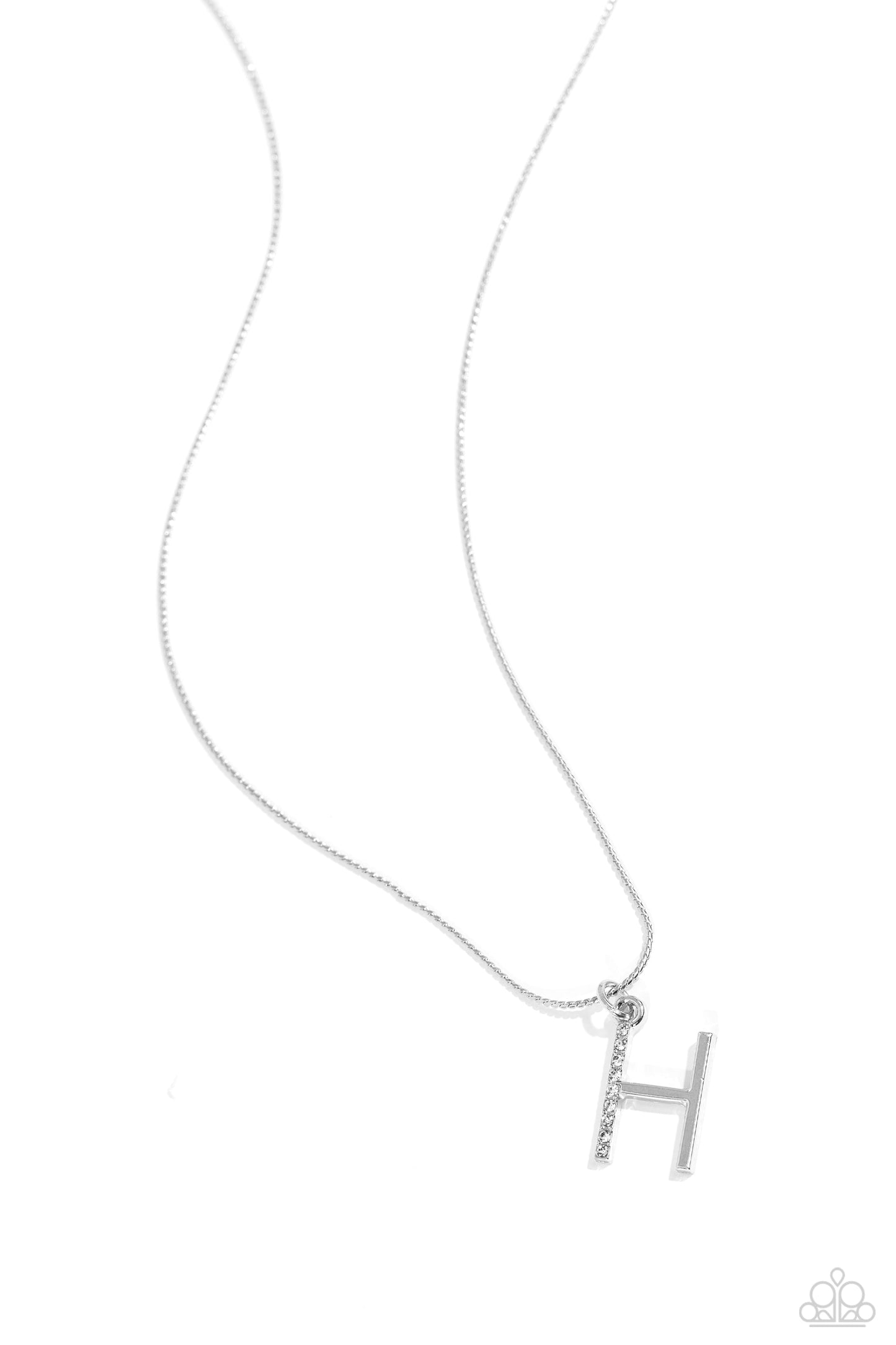 H - Letter of the Law Paparazzi Accessories Necklaces with Earrings Silver