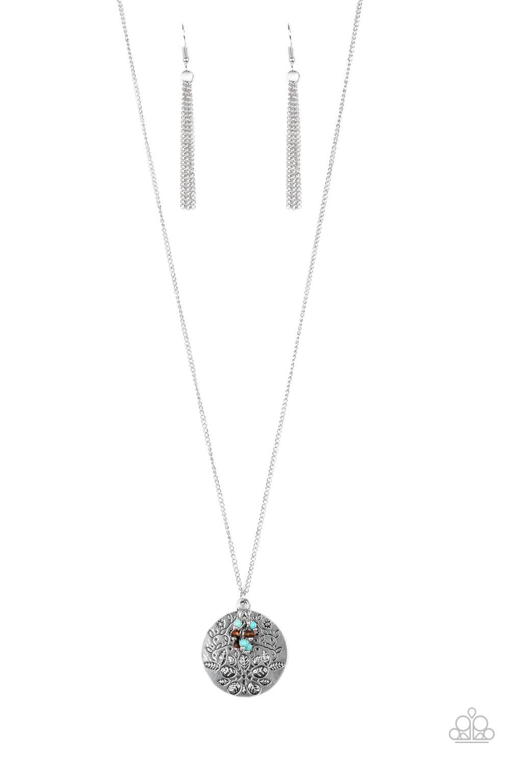Desert Abundance Paparazzi Accessories Necklace with Earrings Blue