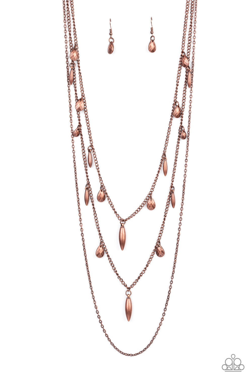 Bravo Bravado Paparazzi Accessories Necklace with Earrings - Copper