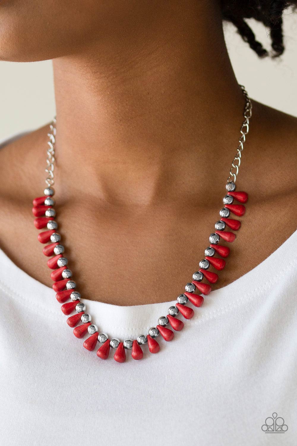 Extinct Species Paparazzi Accessories Necklace with Earrings Red