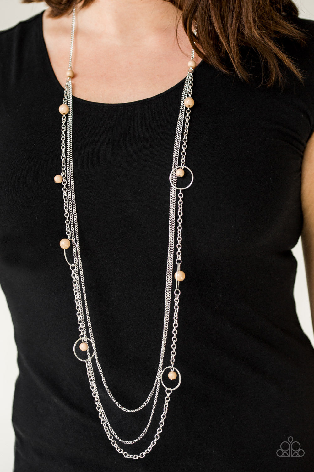 Collectively Carefree Paparazzi Accessories Necklace with Earrings