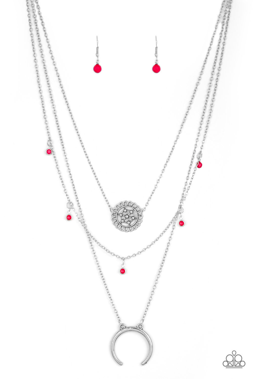 Lunar Lotus Paparazzi Necklace with Earrings Pink