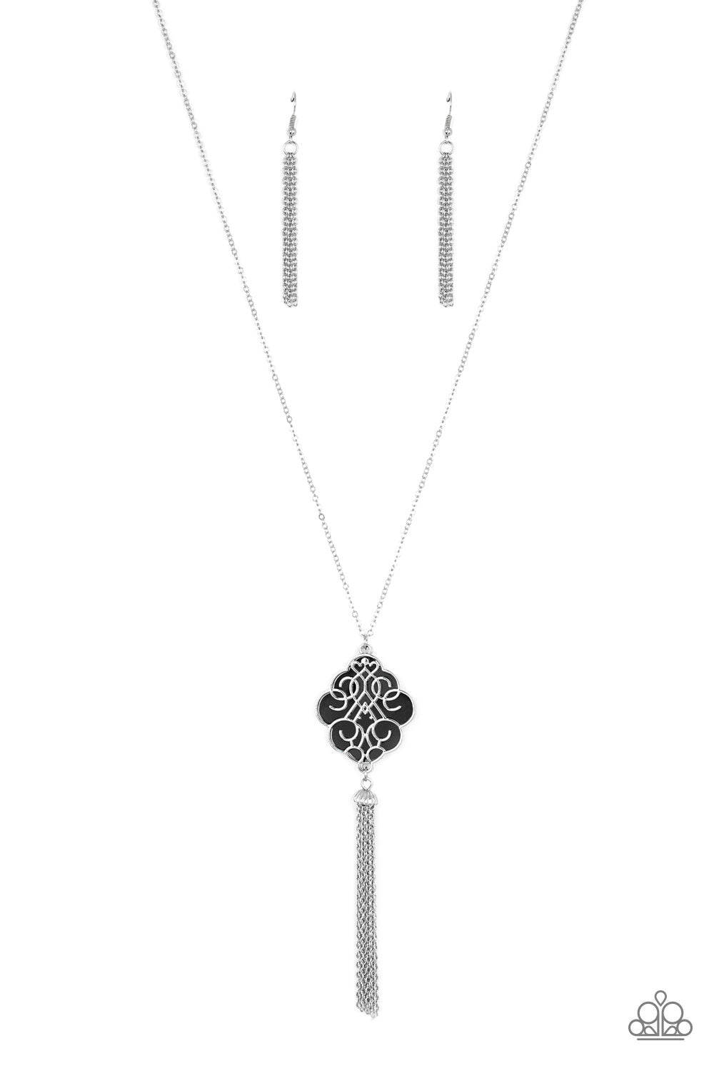 Malibu Mandala Paparazzi Necklace with Earrings Black