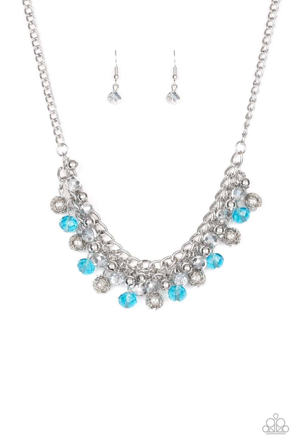 Party Spree Paparazzi Accessories Necklace with Earrings Blue