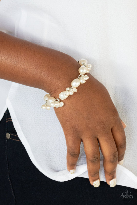 Imperfectly Perfect Paparazzi Accessories Bracelet White
